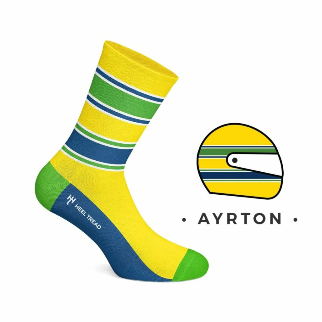 Heel Tread Automotive Icons Socks – Ayrton Senna
