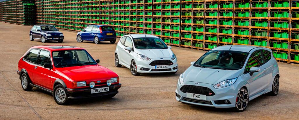 Ford Fiestas, old and new