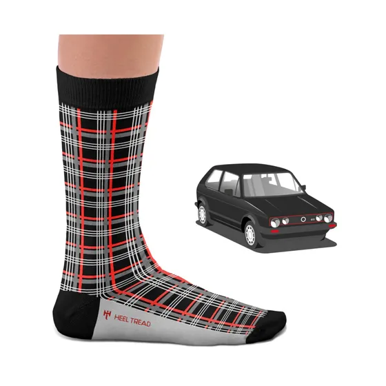 Heel Tread Automotive Icons Socks - VW Golf GTi