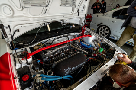 Citroen ZX in garage open bonnet
