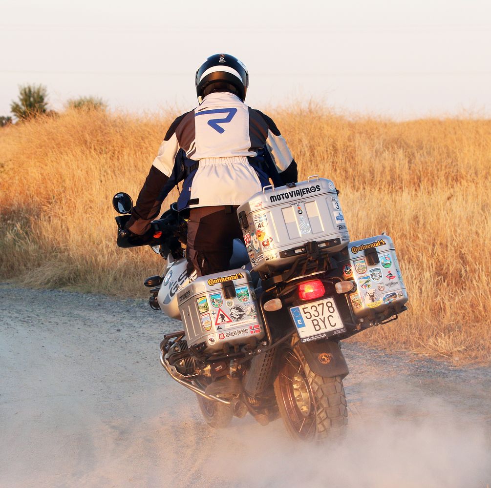 motorcycle with panniers