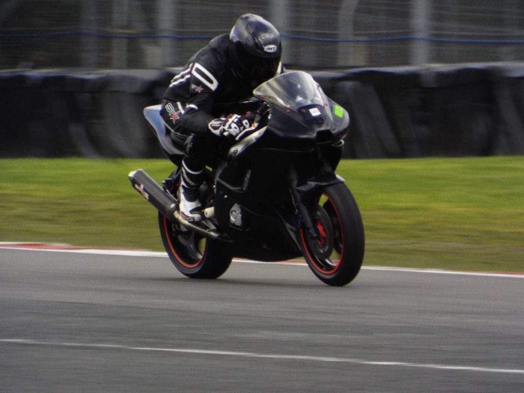 On track with a motorcycle